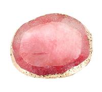 ZASCHMOY Resin Nail Art Palette, Smooth Professional Texture with Golden Design, for Colors Blending Mixing Foundation Lipsticks Pigments (Rose Red)