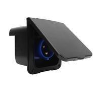 ZASCHMOY RV Power Inlet Socket 3 Pin 32A Flush Mount Water Resistant Shore Power Receptacle for Motorhomes and Trailers - Durable and Easy to Install Black (Black)