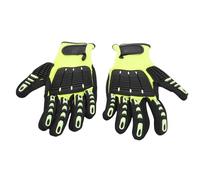 ZASCHMOY Security Work Gloves | Cut Proof, Anti Vibration, Impact Reduction | Shock Proof, Anti Slip, Oil, Abrasion TPR Gloves | Mechanical Engineering | (L)