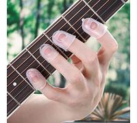 ZASCHMOY Silica Gel Guitar Fingertip Protectors Set - Anti-Skid Finger Picks for Practicing - ABS Material for Guitar and Ukulele Beginners