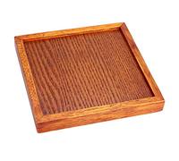 ZASCHMOY Small Portable Square Shape Solid Wood Tea Tray - Eco-Friendly, Artisan-Crafted, Durable Design - Perfect for Serving Tea, Coffee & Snacks (16.5 * 16.5 * 2)
