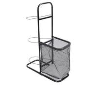 ZASCHMOY Space-Saving Basketball Ball Storage Rack - Vertical Freestanding Iron Holder for Basketballs, Volleyballs, Footballs, Tennis, and Baseballs - Innovative 3-Tier Design with Mesh