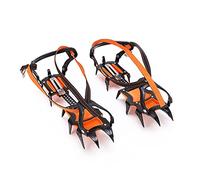 ZASCHMOY Strong Grip Crampons Anti Slip Ice Cleats for Boots and Shoes - 12 Teeth High Strength Steel with Nylon Straps for Outdoor Use in Snow, Rain, Mud, and Desert