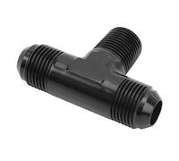 ZASCHMOY Tee Adapter 3 Way T Shaped Connector Fitting Aluminum Alloy Black Anodized Finish 4AN to 1/8 NPT - Universal Compatibility and Easy Installation (10AN to 1/2 NPT)