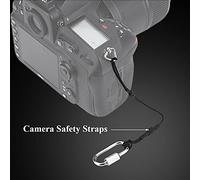 ZASCHMOY Universal Durable Camera Anti-Lost Strap with High-Strength Nylon Safety Rope and Metal Clamp/Holder Hook for DSLR Mirrorless Cameras Up to 2kg