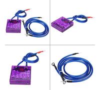 ZASCHMOY Universal Fuel Saver Voltage Stabilizer Regulator Kit with 3 Earth Ground Cables Red for 12V Vehicles (Purple)
