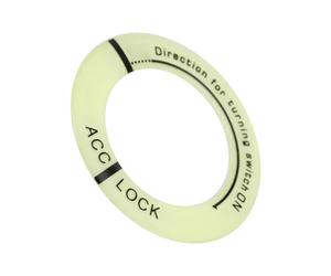 ZASCHMOY Universal Glow-in-the-Dark Ignition Switch Key Ring Cover - Luminous Green Light Trim for Car & Motorcycle, Easy Installation