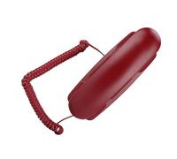 ZASCHMOY Wall Mount Landline Telephone Extension - No Caller ID, Compact Design for Home and Hotels - Energy Saving Phone with Flash, Call Mute & Last Number Redial Function - White (Crimson)