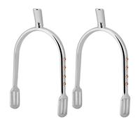 ZASCHMOY Women's Chrome Plated Spurs in Silver with Narrow Rowels Made From Zinc Alloy Ideal for Equestrian Beginners and Ladies' Riding Gear (Silver and White)