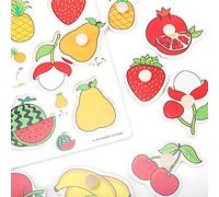 ZASCHMOY Wooden Cognitive Knob Puzzle Educational Toy with Handle, Suitable for Children, Promotes Spatial Thinking and Imagination, 30cm, Safe and Non-, Educational game. (A3016 (Fruit))