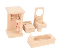ZASCHMOY Wooden Mini Bathroom Toy Set, Including Simulated Bathtub, Sink, and Toilet, Suitable As a Birthday Children Aged 3 and up.