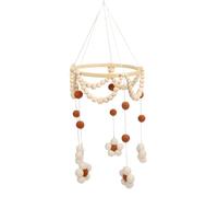 ZASCHMOY ZASCHMOY Baby Mobile, Hanging Baby Mobile, Wooden Beads Soft Felt Balls Daisy Pattern Nursery Decoration, Bed Bell Pendant for Newborns Nursery Decoration (Dark Brown)