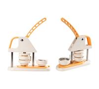 ZASCHMOY ZASCHMOY Button Maker Machine, 58mm Pin Badge Press Kit with 100pcs Supplies, for Beginners Kids Friends Making Badges Keychains Gifts (Grey) (Beige)