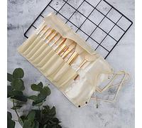 ZASCHMOY ZOREYA 10pcs Pearl White Portable Professional Makeup Blending Brushes Set with Storage Bag for Beauty Lovers