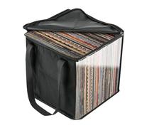 Zasdvn Album Storage Bags for Vinyl Records, Record Carrying Case - LP Storage Organizer Crate with Lid, Decorative Moving Box for Records, Solutions to Protect Your Precious Collection