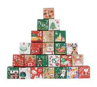 Zasdvn Christmas Countdown Calendar Boxes | Festive Decoration - 24 Empty Advent Countdown Boxes To Fill,for Cookie Candy Treat Snack Holiday Favors