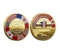Zasdvn D Day 80Th Anniversary Coin | Victory WW2 Commemorative Coin normandi, Badge Brooch Decorations memoray Decorations Veterans, Unique Decorations For 80Th World War Ii Anniversary History