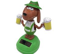 Zasdvn Dog Solar Dancing Dog with Beer, Funny Swinging Animal Dancer Dancing Figures, Solar Eco-Friendly for Car Dashboard & Home Decoration