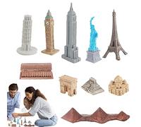 Zasdvn Global Famous City Building Statues 10 Pieces Architecture Figurines, Home Décor City Toys Statues Figurines Figures Of Paris Pisa London Athens Agra Palenque Gifts For Kid And Adult