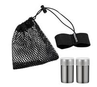 Zasdvn Portable Salt Shaker - Camping Seasoning Container - Stainless Steel Dispenser with Storage Bag for Workplace Home Lunch Box Hiking Mountain Climbing