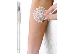 Zasdvn Temporary TattooPen Marker, Portable Scribe Washable Scribe White Drawing Skin Marking Body Art Supply Tool For Teens And Adults All Artists Ink Fades Naturally Skin Art