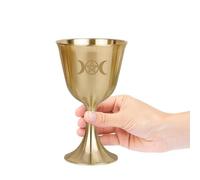 Zasdvn Vintage Brass Wine Cup, Chalice Goblet, Pentacle Brass Chalice, Retro Metal Table Decoration, Witch-Craft Goblet Cups for Altars, Rituals, Prayers, Anointing