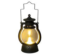 Zasdvn Vintage Lantern Lamp, LED Vintage Flame Lantern, Oil Indoor Lamp Vintage Style Decorative Lantern, Hangable Outdoor Camping Tent Lamp, Tent Light Electric Lantern for Garden Patio Deck
