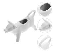 Zasdvn White Ceramic Pitcher, White Ceramic Milk Jug, Creamer Jug Milk Creamer Pitcher Porcelain Milk Jug, Cow Shape Heat Resistant Ceramic, Cartoon Creamer Pitcher, Syrup Server For Kitchen Home Deco