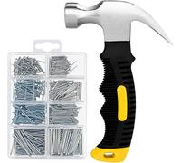 ZAselect 560pcs Small Nails for Hanging Pictures Assortment Kit & 325g Small Hammer, Mini Hammer Set with Hardware Nail Assorted Set