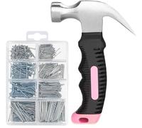 ZAselect 560pcs Small Nails for Hanging Pictures Assortment Kit & 325g Small Hammer, Mini Hammer Set with Hardware Nail Assorted Set