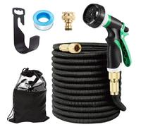 ZAselect Expandable Garden Hose,Flexible Water Hose with Extra Strength Fabric, with Functions Spray Nozzle, Leakproof Lightweight Expanding Hose for Watering and Washing (Green, 60M/200FT)