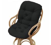 ZASEZOD Rocking Chair Cushion Indoor Outdoor, Swivel Rocker Thick Padded High Back Replacement Pads, Washable UV-Resistant Non Slip Seat for Rattan Wicker Recliner Patio Garden(Black,120 x 60 cm)
