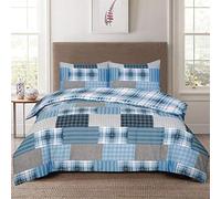 ZASH London New Luxurious 4 Piece Super Soft Duvet Cover Set Cotton Rich Reversible Quilt Cover Complete Bedding Set With Fitted Sheet & 2 x Pillowcases (Denim Blue, Super King)