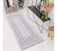 ZASH London Non-Slip Door Mats Gel Backed Floor Mats Washable Kitchen Rugs Indoor Carpets Multi Colour Hallway Runner (Silver, 60x220)