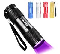ZASHMART Uv Torch, 87mm L 9 Led Torch 395 Nm UV Resin, Black Portable Light, UV Light Pets Urine Detector, 26mm Dia Ultraviolet Light, Dog Light, Pet Bed Light, UV Torch For Resin Curing. (Pack of 5)