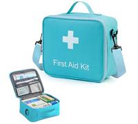 Zasjon First Aid Kit, Empty Medical Bag Large Capacity Portable Empty Medical Kit Bag with Strap, Waterproof Travel Medicine Bag Empty for Home, Office, Travel