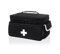 Zasjon Medicine Bag Travel Medicine Bag Large Capacity Travel Pharmacy Bag Empty Capacity Waterproof Medicine Storage First Aid Bag Emergency Bag, black, Fashion