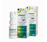 Zaspray Dry Eye Relief Spray | for Irritated Itchy and Red Eyes | Soothes and Hydrates Dry Eyes Due to Allergy | Preservative-Free Formula | Easy-Use | 2 Pack | 2 x 10 ml