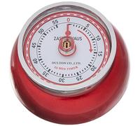 Zassenhaus 71849 Kitchen Timer, Metallic red,7 cm | Classic egg timer in retro look, painted metal, practical kitchen magnet, mechanical 55 minute scale