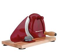 Zassenhaus Bread Slicer Manual Classic | Red | Solingen Blade Steel | Cutting Thicknesses 1-18 mm | Beech Wood Board and Crank | 30 × 25.5 × 19 cm