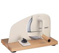Zassenhaus Bread Slicer Pure Cream, Manual Crank Machine with Stainless Steel Blade, Special Serrated Edge, Made in Solingen, Continuous Cutting Thickness Adjustment up to 20 mm