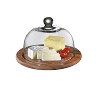 Zassenhaus cheese dome with glass cover, brown, Ø 25 x 16,5 cm