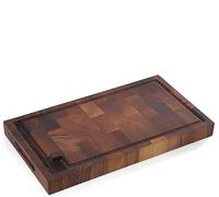 Zassenhaus Walnut End Grain Chopping Block Cutting Board with Juice Groove and Integrated Handles, 18" x 10" x 1.6"