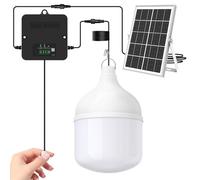 ZASUN Solar Shed Light Indoor Outdoor, 6500K Daytime Available Pendant Light with Pull String, 3 Modes Auto Dusk to Dawn, Power Display & Mode Indicator, IP65 Waterproof for Garage Barn Shop Gazebo