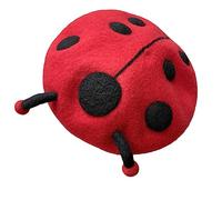 Zasy Wool Felt Halloween Hat Cute Ladybug Decorated Beret Caps for Cosplay Costume Party (Red Beetle)