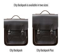 Zatchels Handmade Leather City Backpack - Dark Brown - Plus