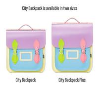 Zatchels Handmade Leather City Backpack - Pastel Kaleidoscope - Plus