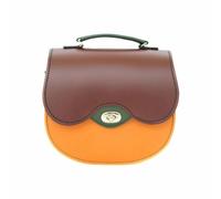 Zatchels Handmade Leather Twist Lock Saddle Bag - Autumnal Kaleidoscope