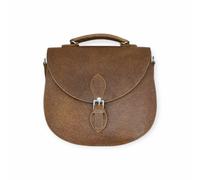Zatchels Handmade Tannery Leather Saddle Bag - Tan