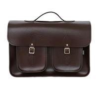 Zatchels Twin Pocket Executive Handmade Leather Satchel - Marsala Red - 14.5"
